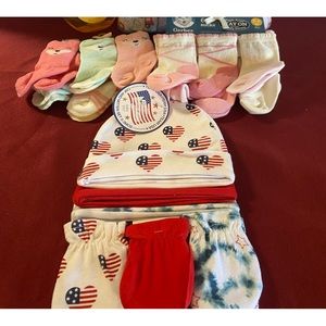 Baby Bundle #1 - Washcloths, Socks, Caps/Mittens, Baby Shampoo.